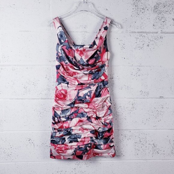 Express Dresses & Skirts - Express Floral Bodycon Mini Dress Ruched Stretch  Party Formal Size 2
